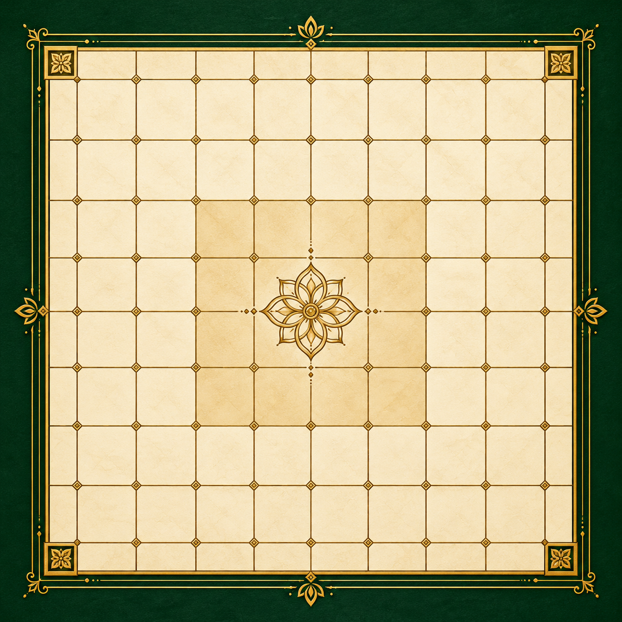 Decorative golden lotus and geometric grid illustration inspired by Vastu mandala concepts; not a verified traditional plan