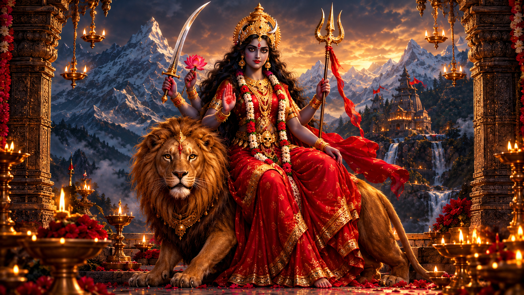 Maa Katyayani in her warrior form